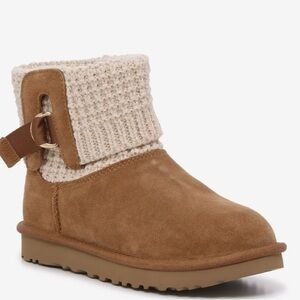 NEW IN BOX: UGG SOLENE CLASSIC MINI SUEDE SWEATER SHEARLING BOOTS